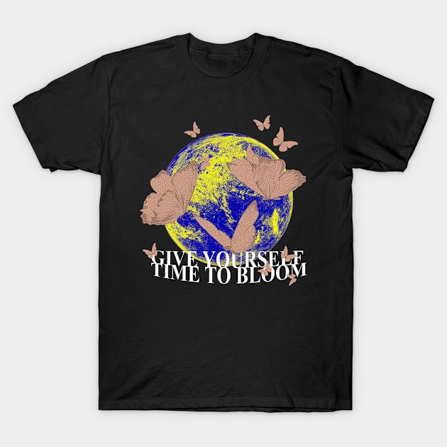 Give Yourself Time To Bloom T-Shirt by Kitsune Studio